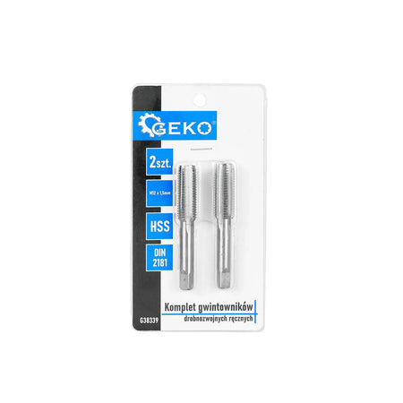 GEKO Handtappenset fijne draad voor binnendraad M12x1,5 mm 2 stuks