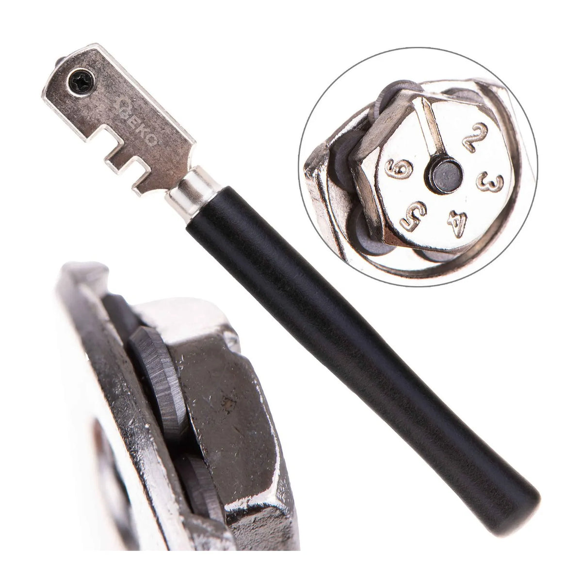GEKO Glasbreekker met 6 tungstencarbide snijwieltjes 13 cm