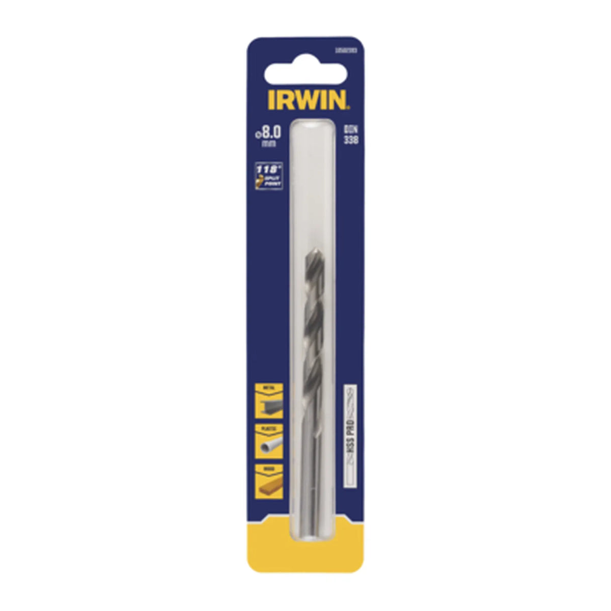 IRWIN Boor metaal hss din-338 8,0mm (1 stuks )