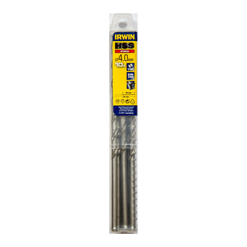 IRWIN Boor metaal lange 4,0 x 120mm (10 stuks )