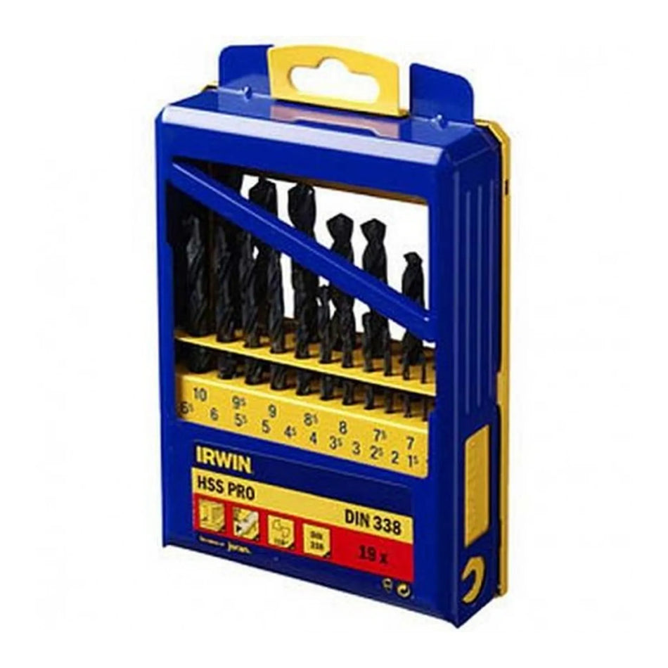 IRWIN Boor metaal hss din-338 set19sz 1,0 - 10,0 mm co 0,5 mm