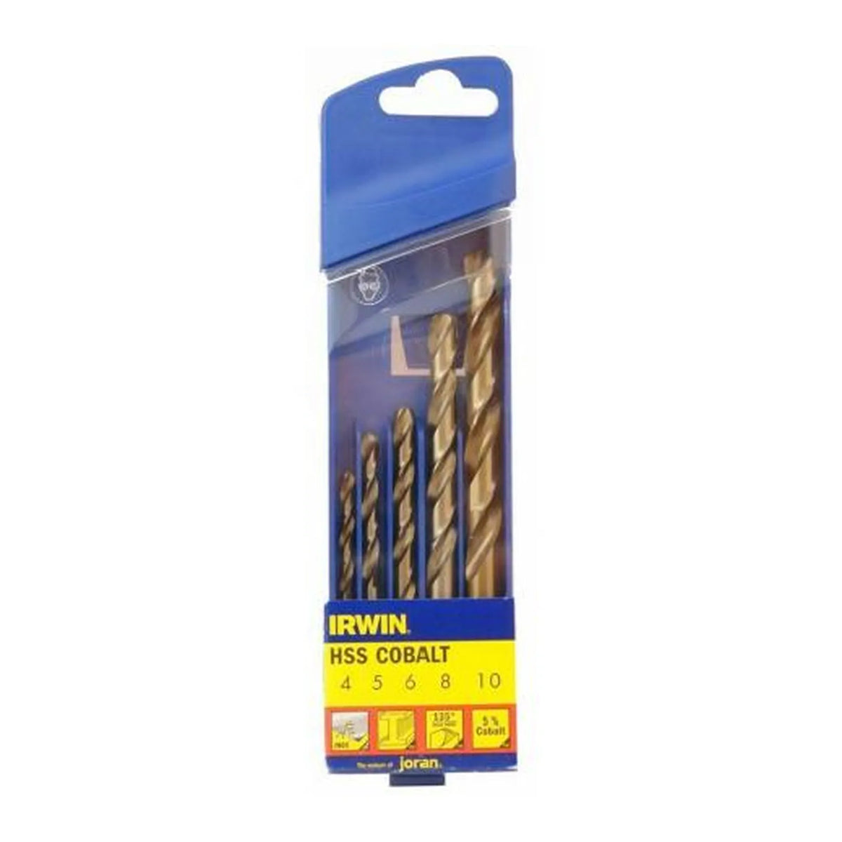 IRWIN Boor kobalt set 5 stuks 4.0, 5.0, 6.0, 8.0, 10.0 mm