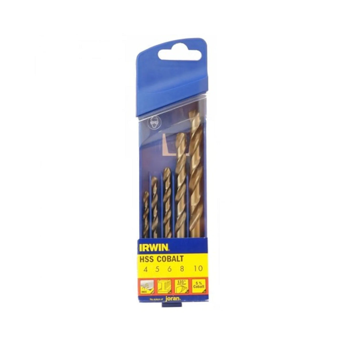 IRWIN Boor kobalt set 5 stuks 4.0, 5.0, 6.0, 8.0, 10.0 mm