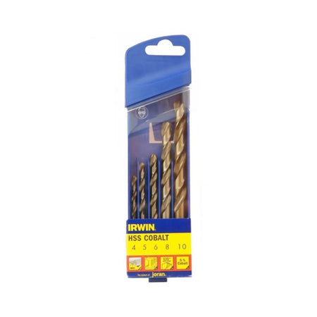 IRWIN Boor kobalt set 5 stuks 4.0, 5.0, 6.0, 8.0, 10.0 mm