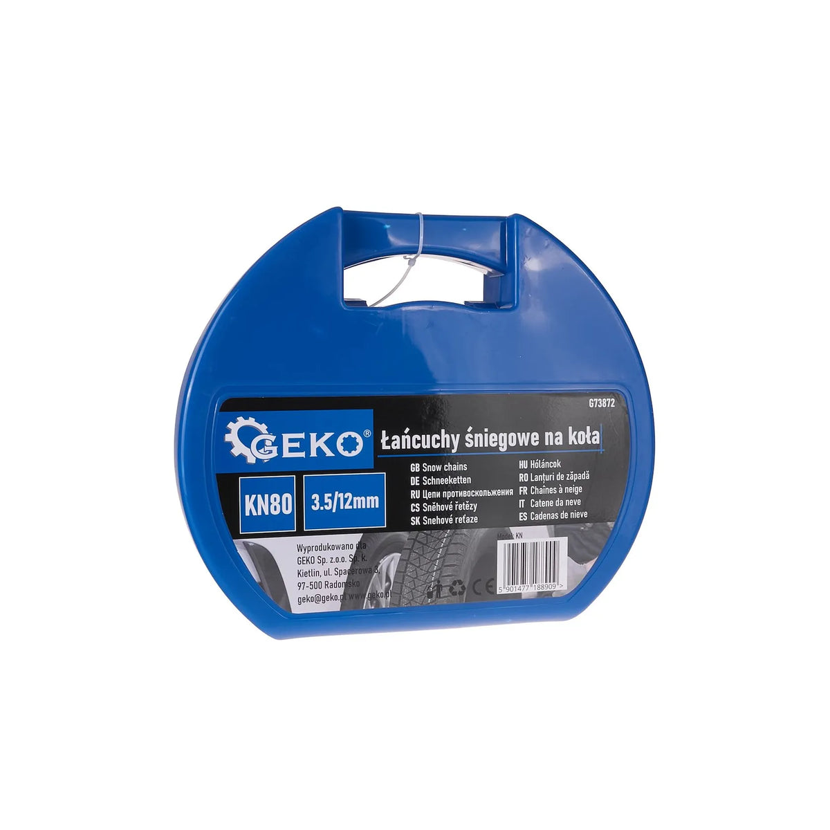 GEKO Sneeuwkettingen met vierkante schakels 3,5/12 mm set voor auto KN80