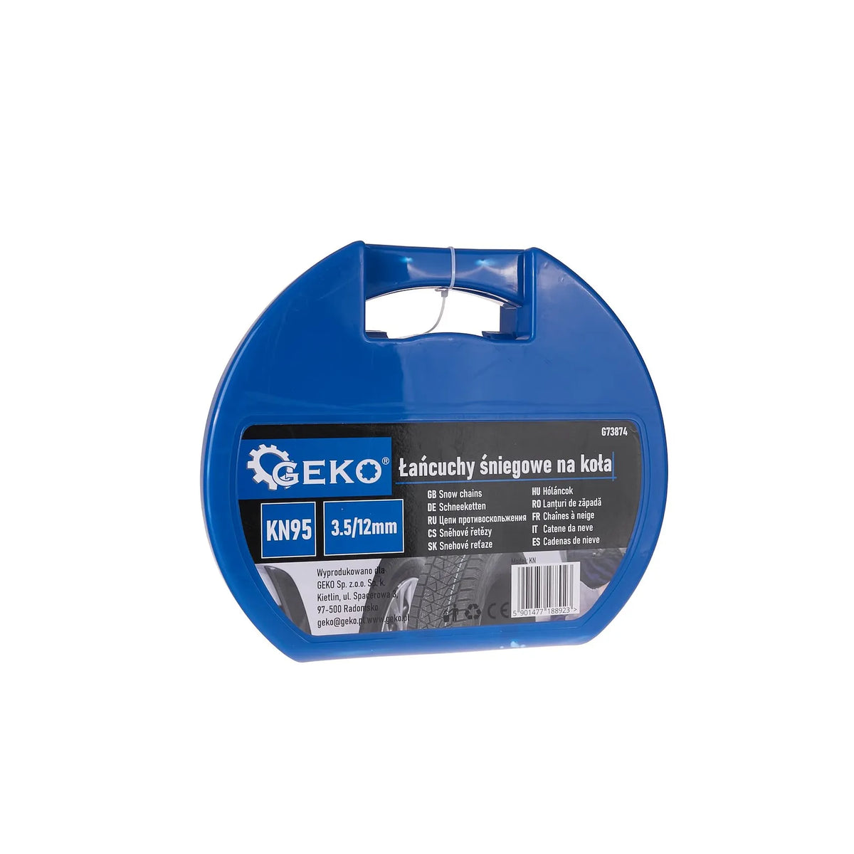 GEKO Sneeuwkettingen met vierkante schakels 3,5/12 mm set voor auto KN95