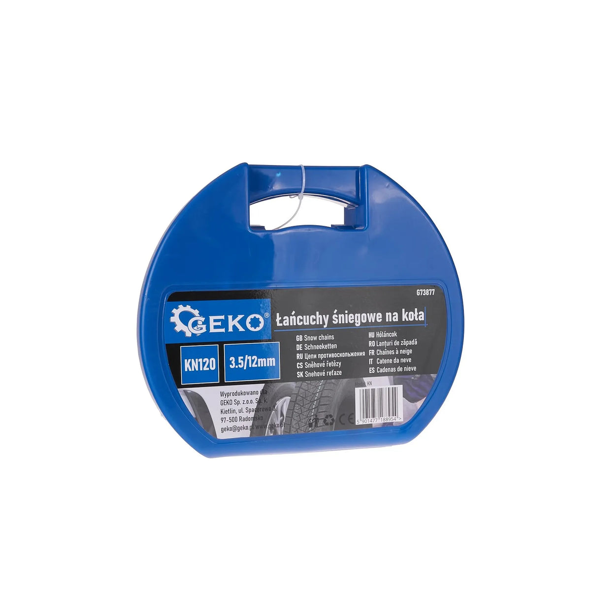 GEKO Sneeuwkettingen met vierkante schakels 3.5/12 mm set voor 1 as KN120