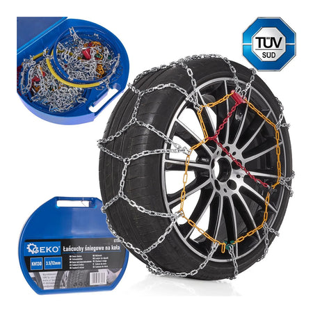 GEKO Sneeuwkettingen met vierkante schakels 3.5/12 mm set voor 1as KN130