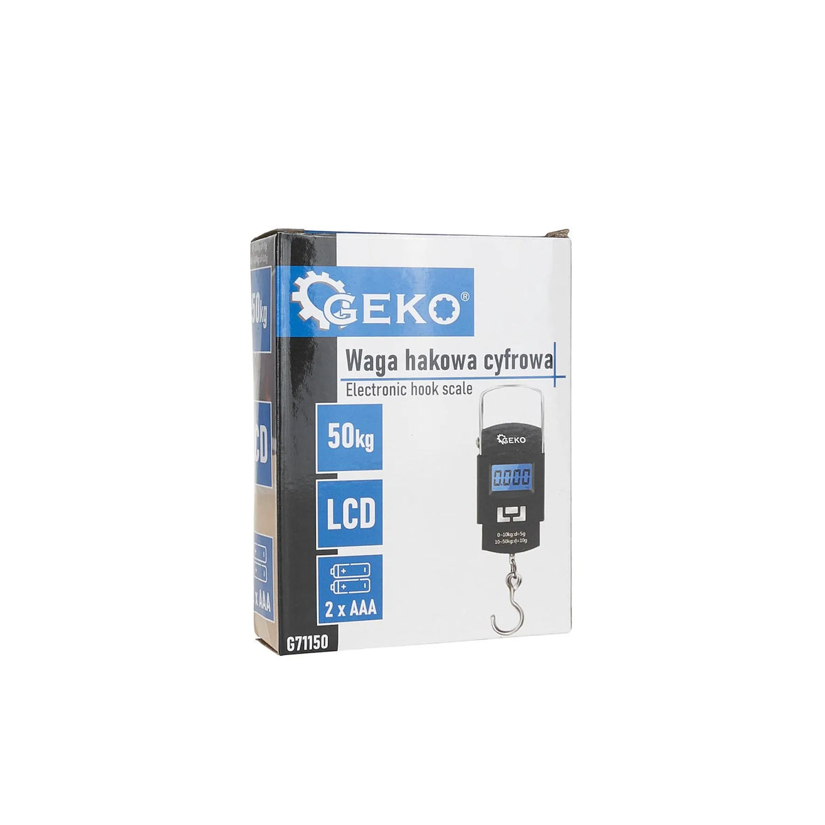 GEKO Digitale haakweegschaal met backlit LCD en 50 kg capaciteit