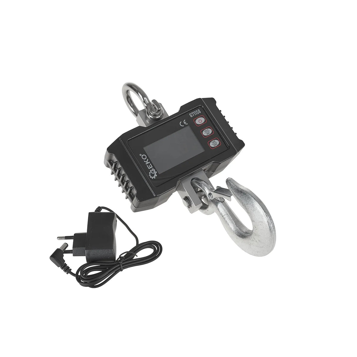 GEKO Digitale oplaadbare haakweger 1000 kg met LCD-display