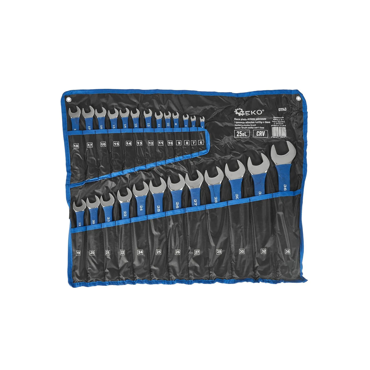 GEKO Polijst Ringsteeksleutel Set met AntiSlip 6 - 36 mm 25-delig