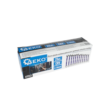 GEKO Polijst Ringsteeksleutel Set met AntiSlip 6 - 36 mm 25-delig