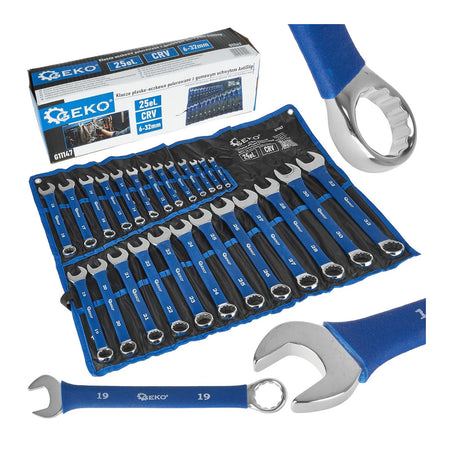 GEKO Polijst Ringsteeksleutel Set met AntiSlip 6 - 32 mm 25-delig
