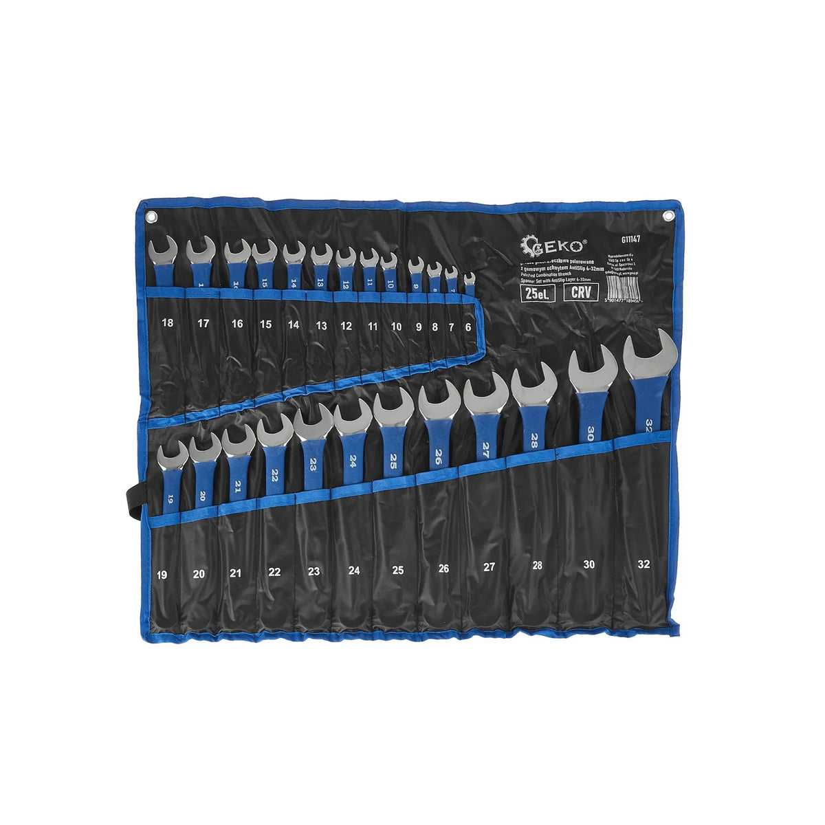 GEKO Polijst Ringsteeksleutel Set met AntiSlip 6 - 32 mm 25-delig