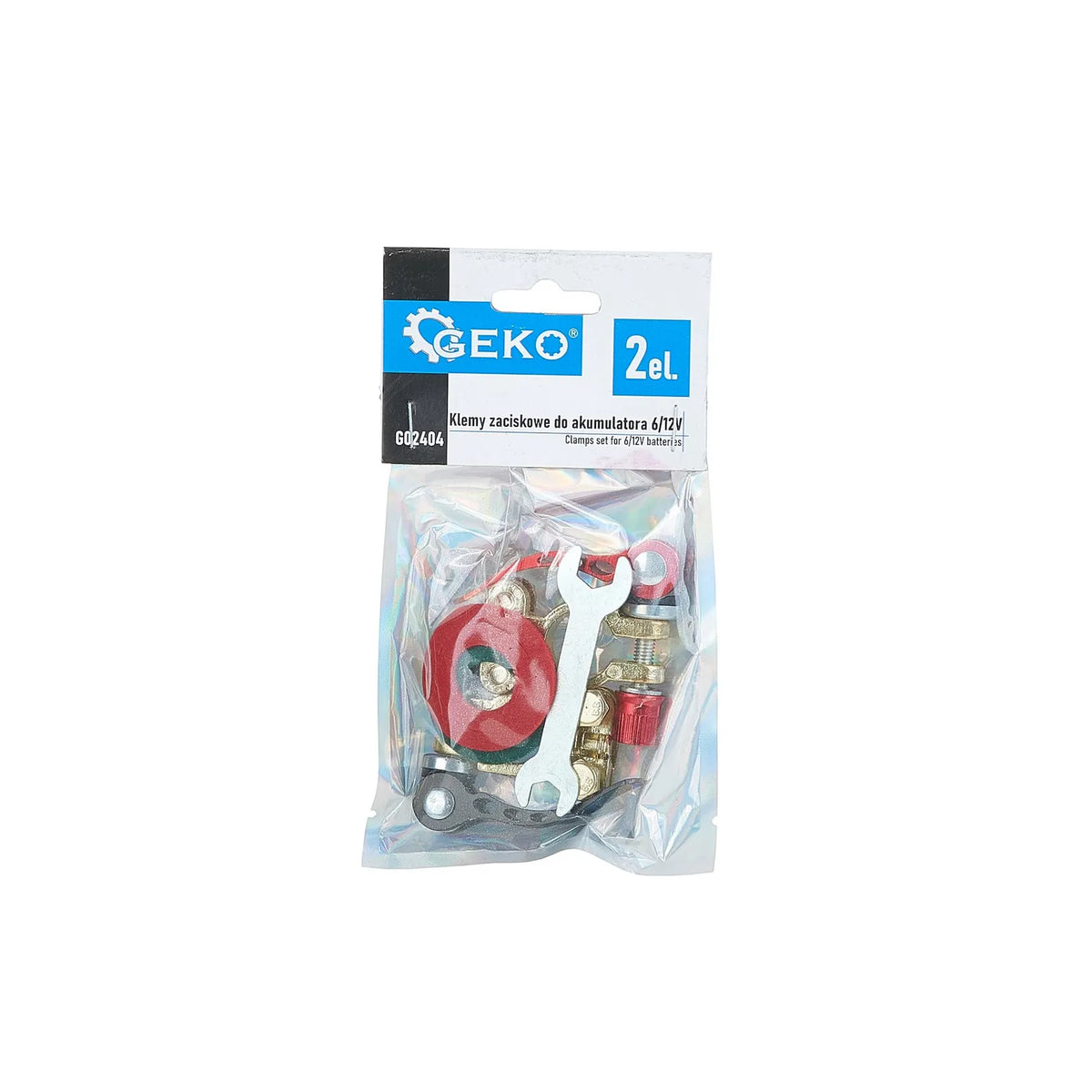 GEKO Set van 2 klemmen voor 6 V en 12 V accu's