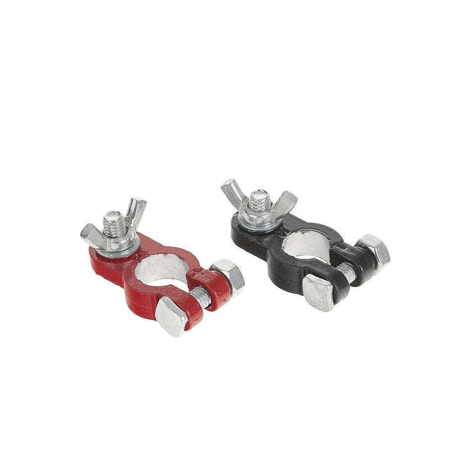 GEKO Aluminium accuklemmen set 2 stuks rood & zwart