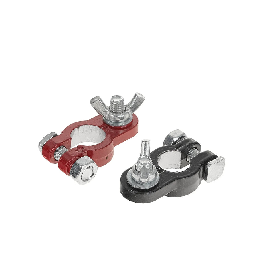 GEKO Aluminium accuklemmen set 2 stuks rood & zwart
