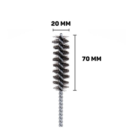 GEKO Draadborstel cilindrisch 20 mm RVS met 8 mm schacht
