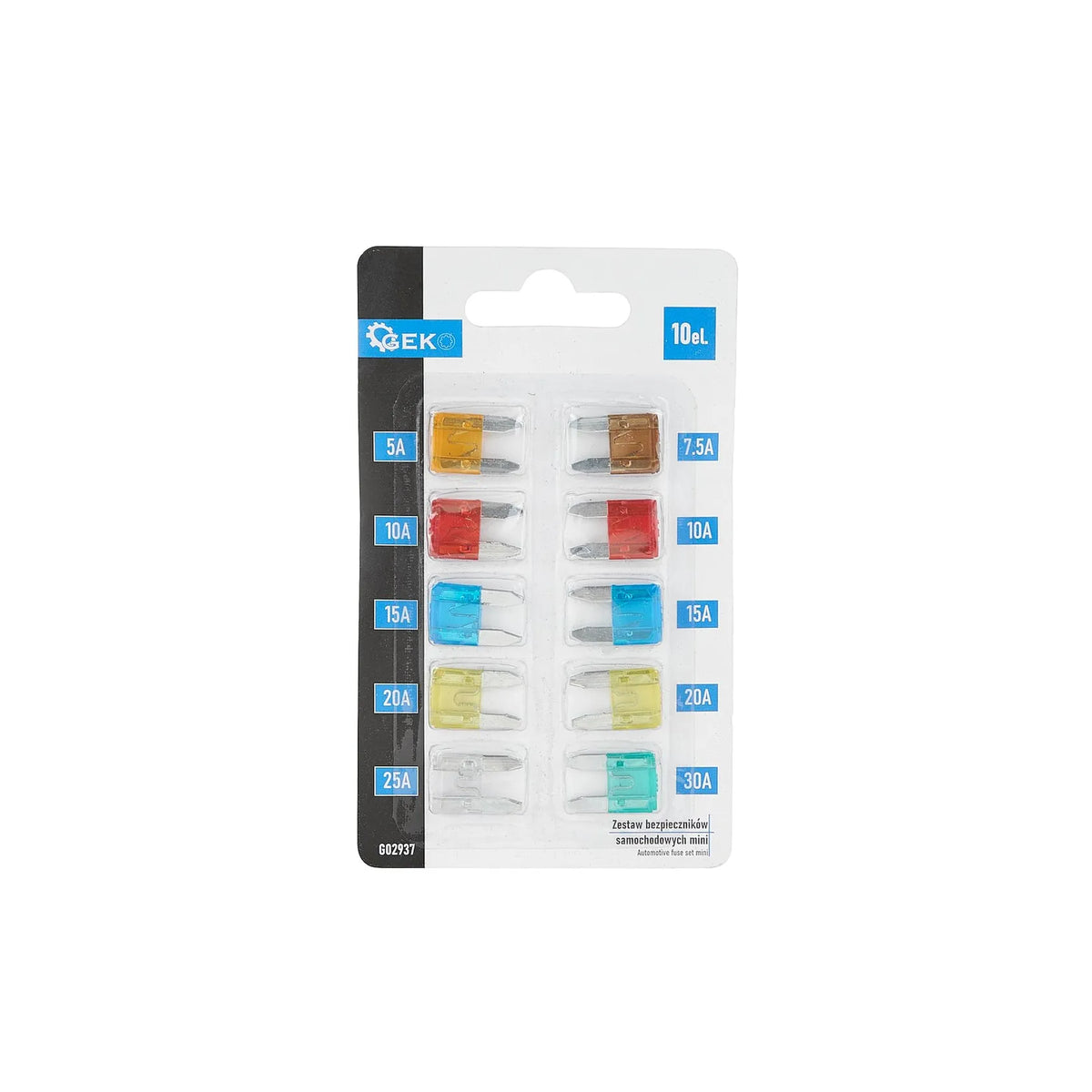 GEKO Mini automotieve zekeringenset 10 stuks