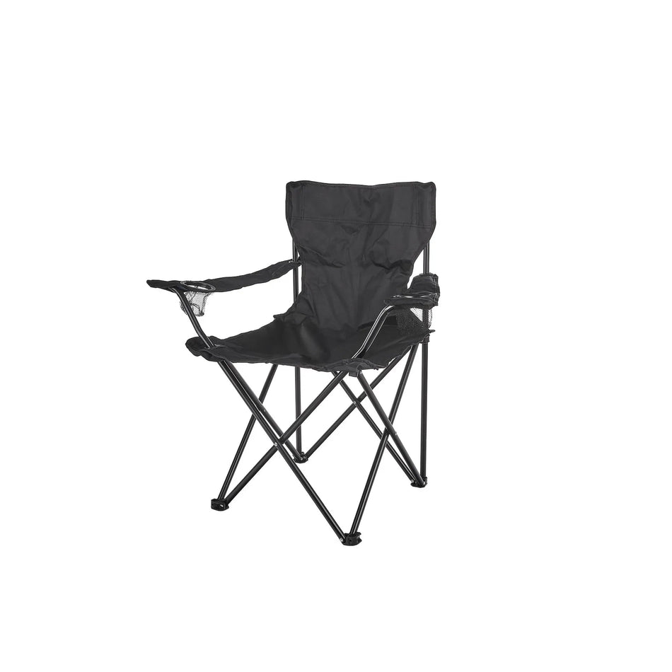 Keltin Opvouwbare toeristenstoel met bekerhouder zwart 50x50x80 cm
