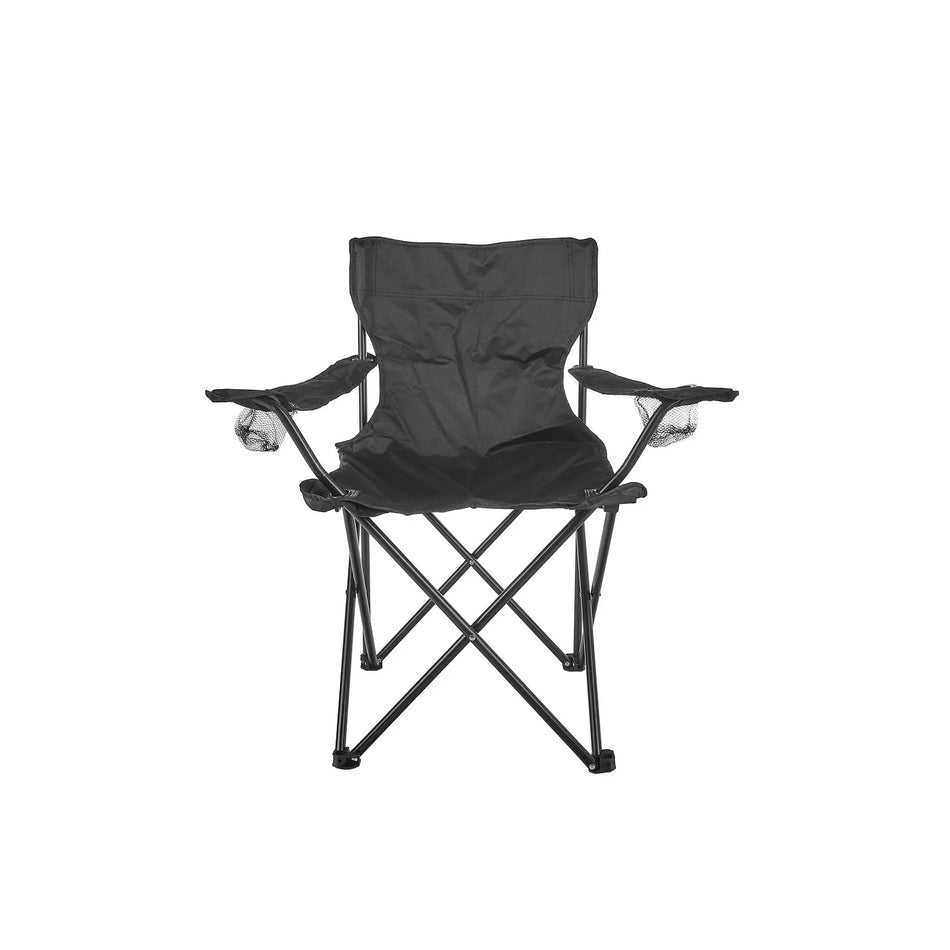 Keltin Opvouwbare toeristenstoel met bekerhouder zwart 50x50x80 cm