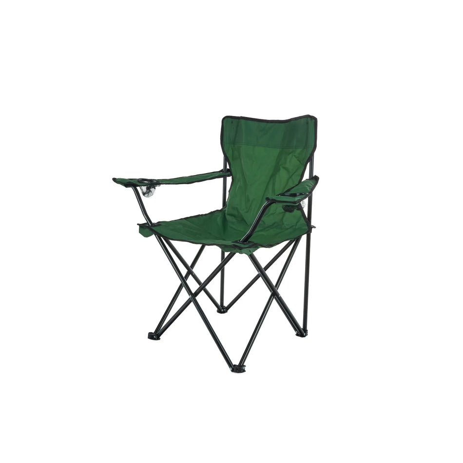 Keltin Opvouwbare toeristenstoel met bekerhouder groen 50x50x80 cm