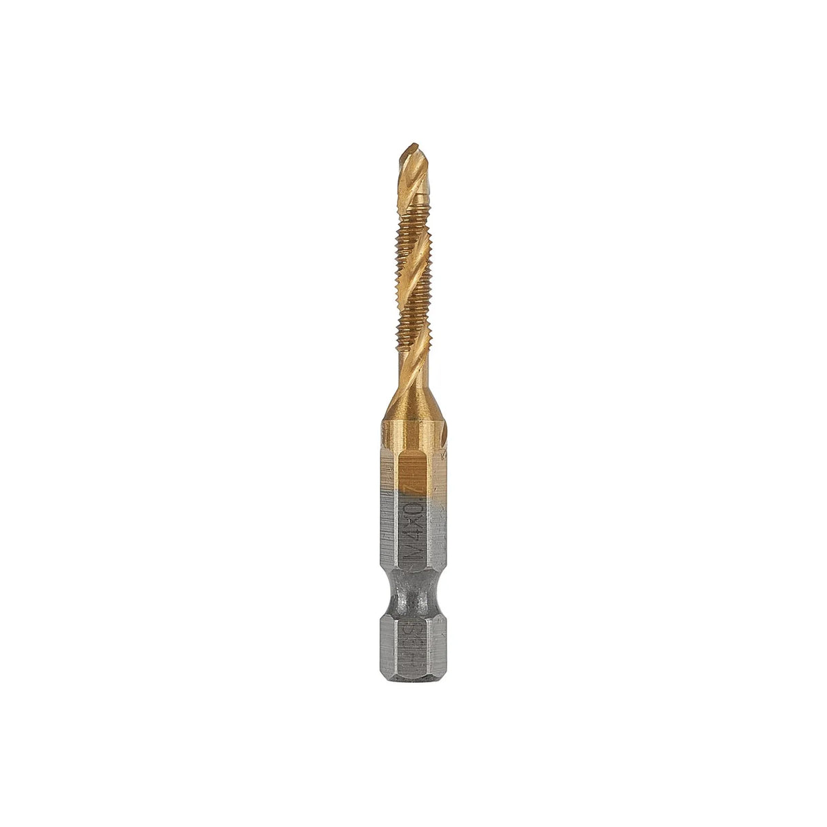 GEKO Combinatie tapboor met 1/4" HEX opname en titanium coating M4x0.7 mm