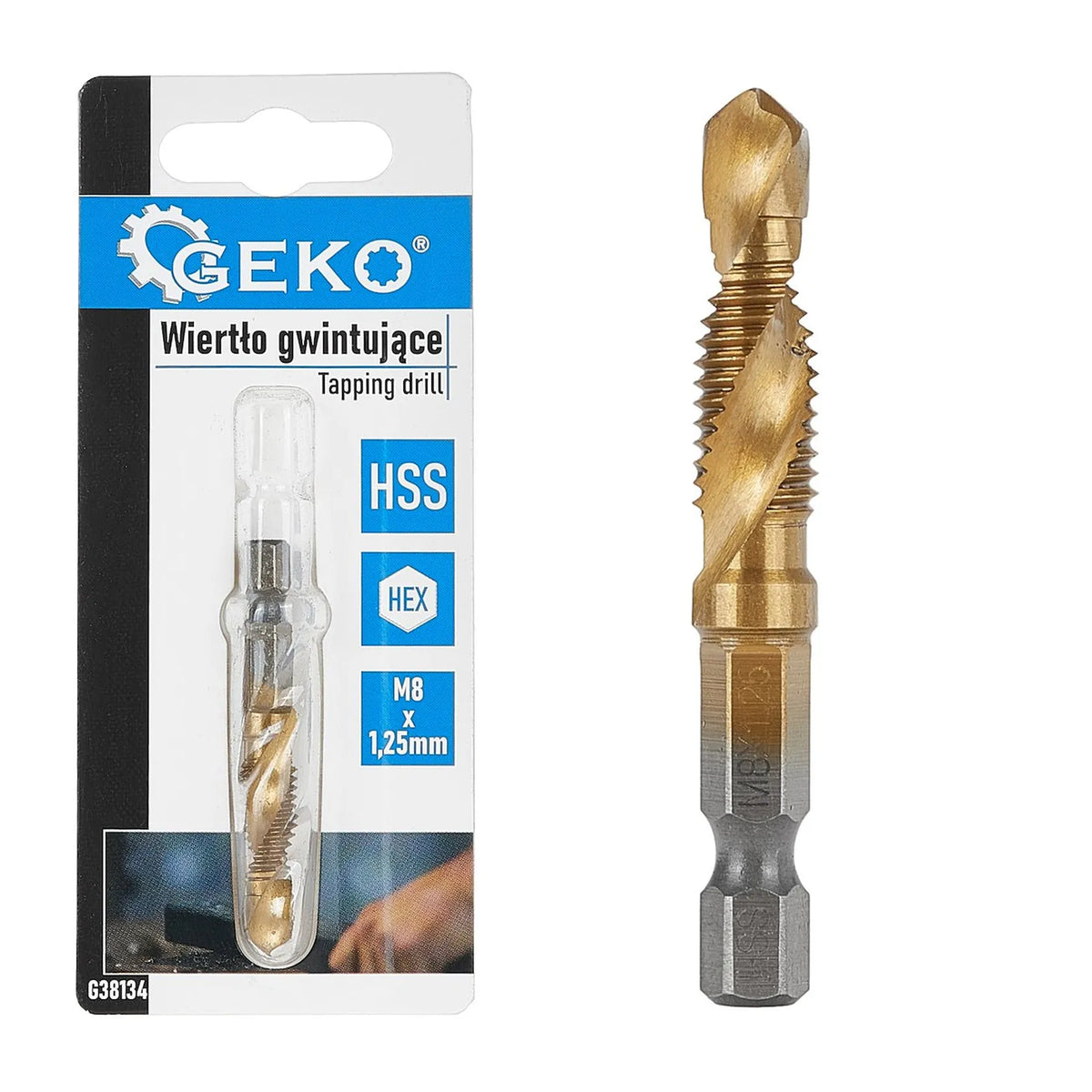 GEKO Tapboor HSS combinatieboor met 1/4” HEX opname M8x1,25 mm
