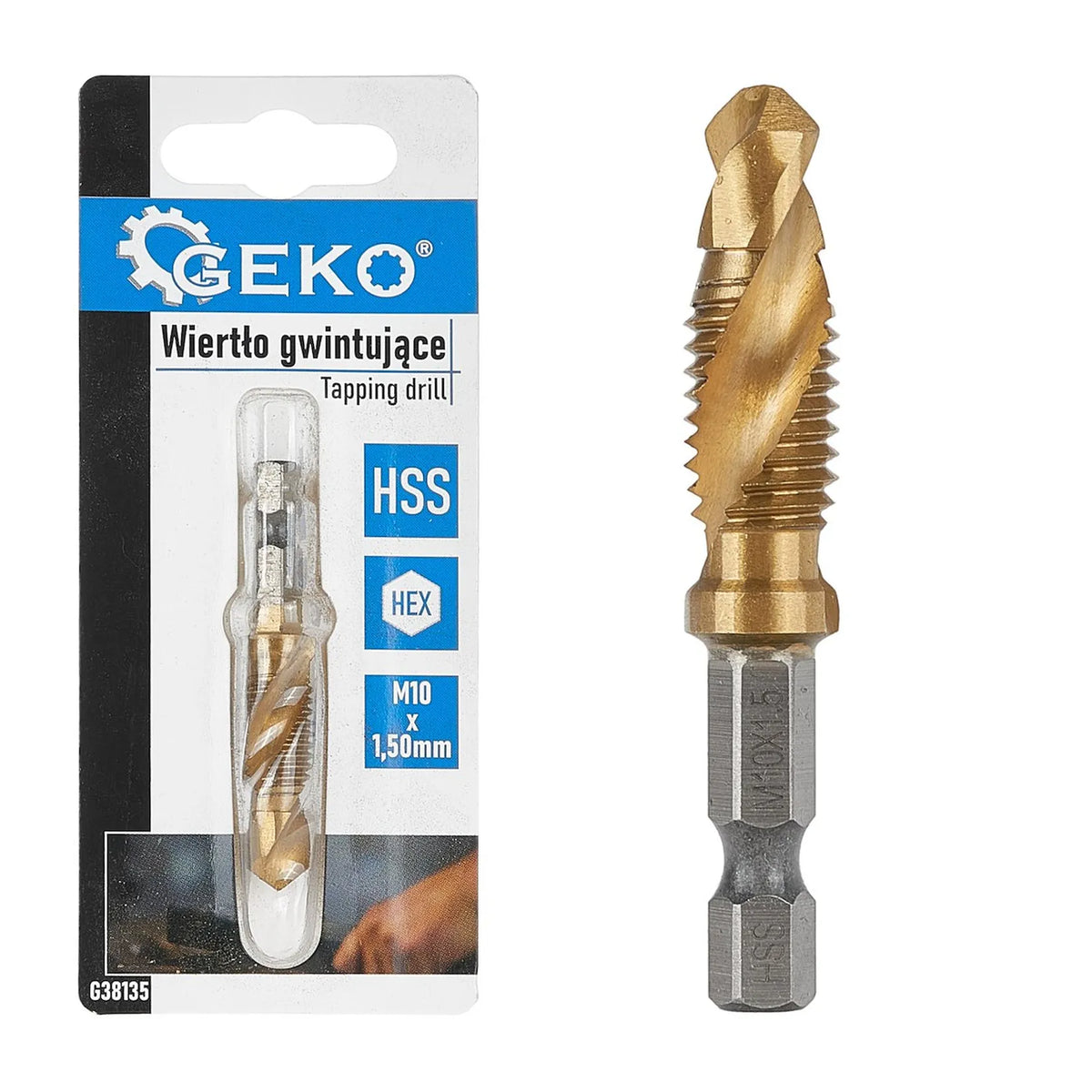 GEKO Tapboor met HEX opname en titaniumcoating M10x1,50 mm