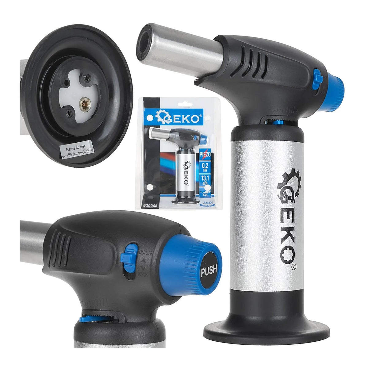 GEKO 360 graden piezo gasbrander met tank 0,2 kW