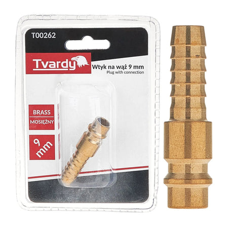 Tvardy Messing mannelijke stekker 9 mm aansluiting