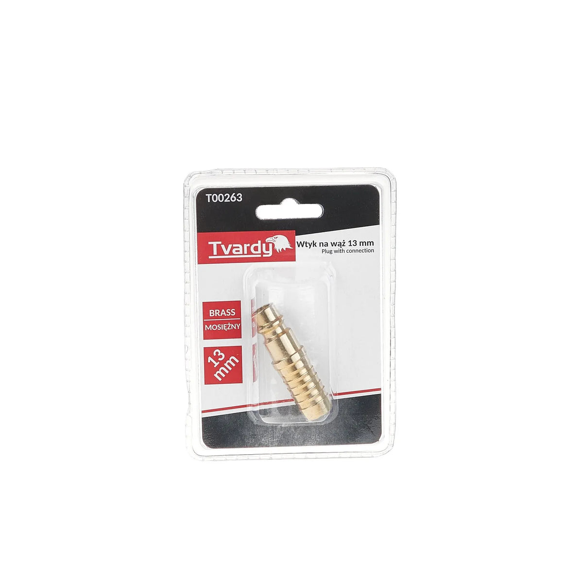 Tvardy Messing mannelijke stekker 13 mm aansluiting