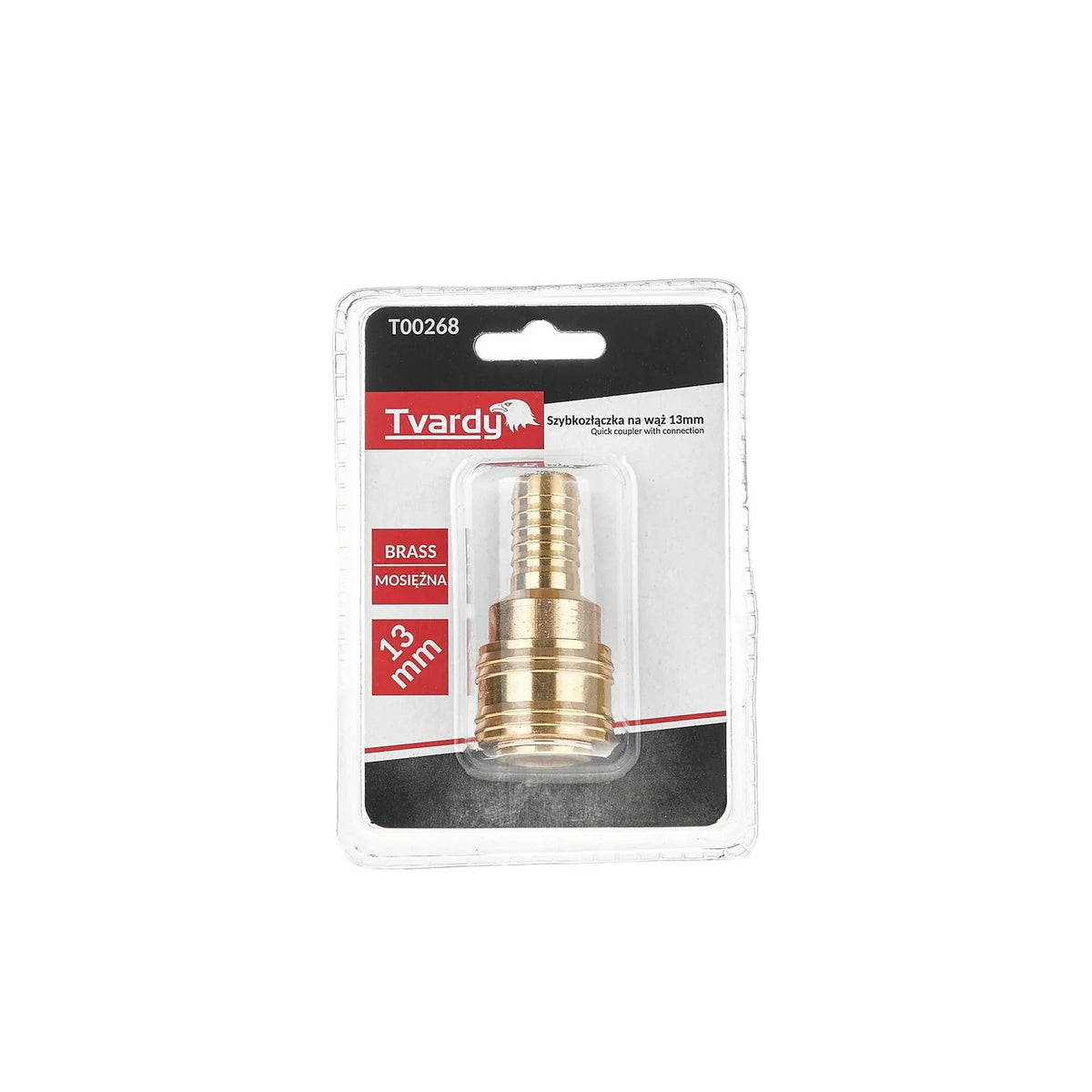 Tvardy Koppeling messing snelkoppeling voor slang 13 mm