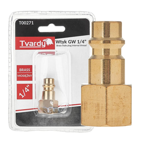 Tvardy Messing manuele stop met binnendraad 1/4"