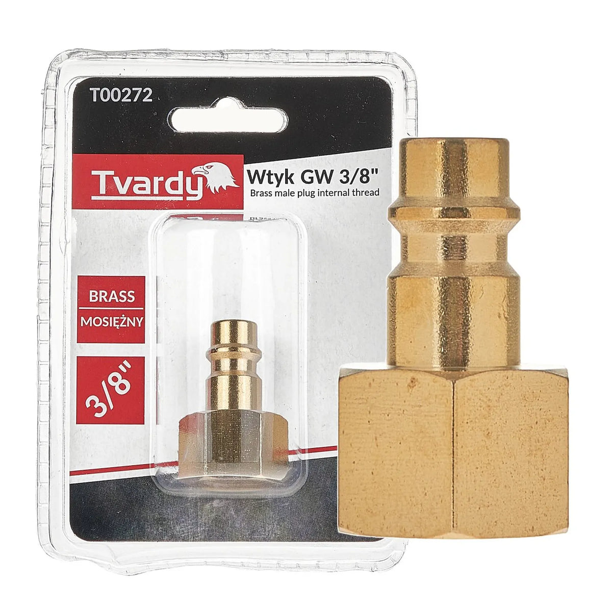 Tvardy Messing manuele stop met binnendraad 3/8"