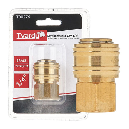Tvardy Messing snelkoppeling vrouw met binnendraad 1/4"