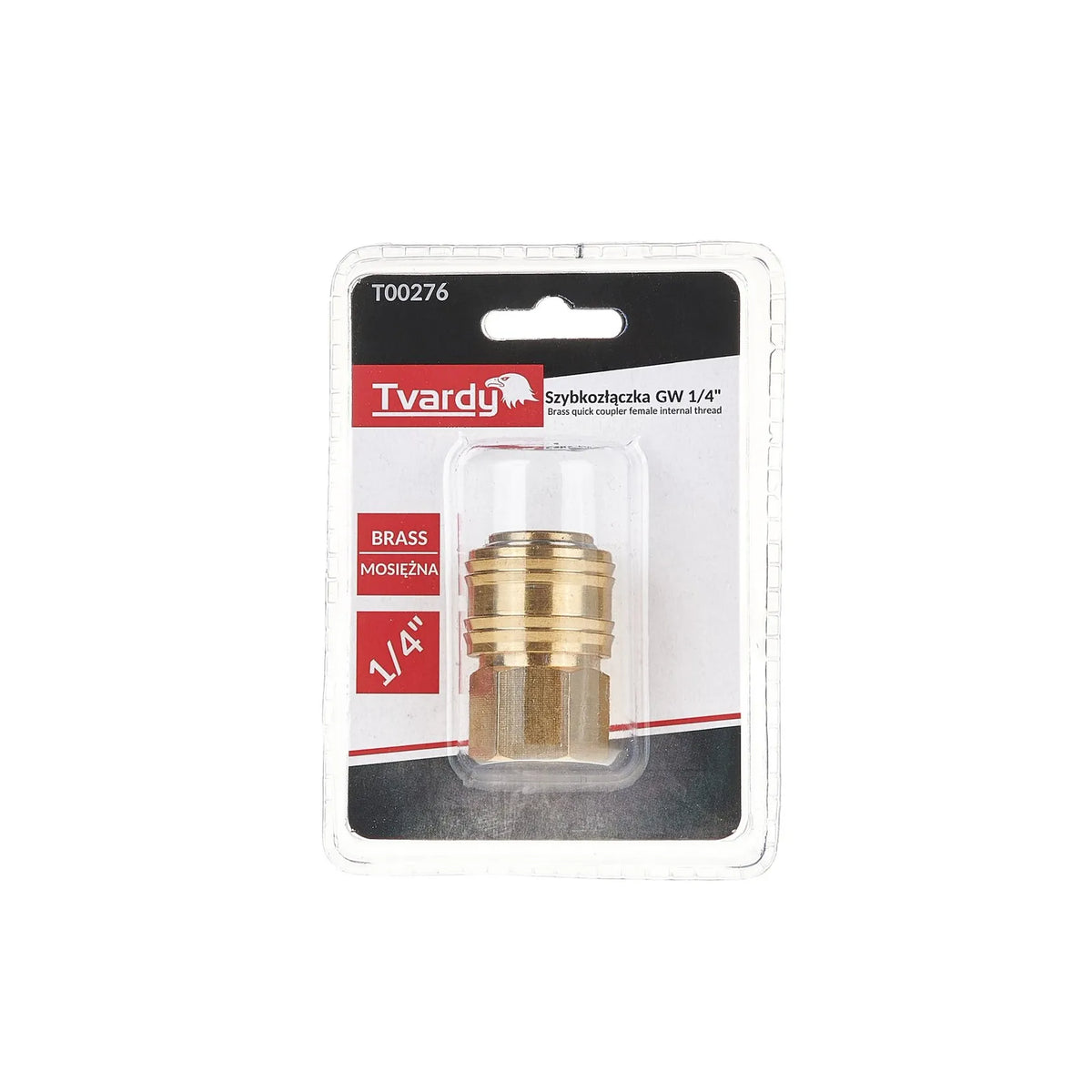 Tvardy Messing snelkoppeling vrouw met binnendraad 1/4"