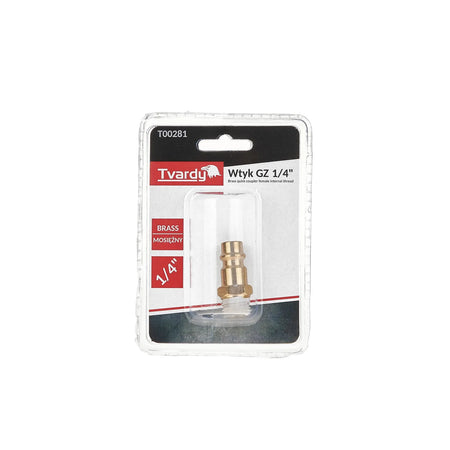 Tvardy Messing mannelijke plug met buitendraad 1/4"