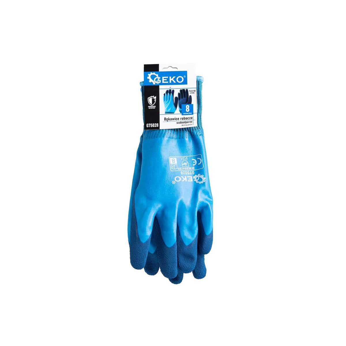 GEKO Waterdichte werkhandschoenen maat 8 polyester-latex blauw