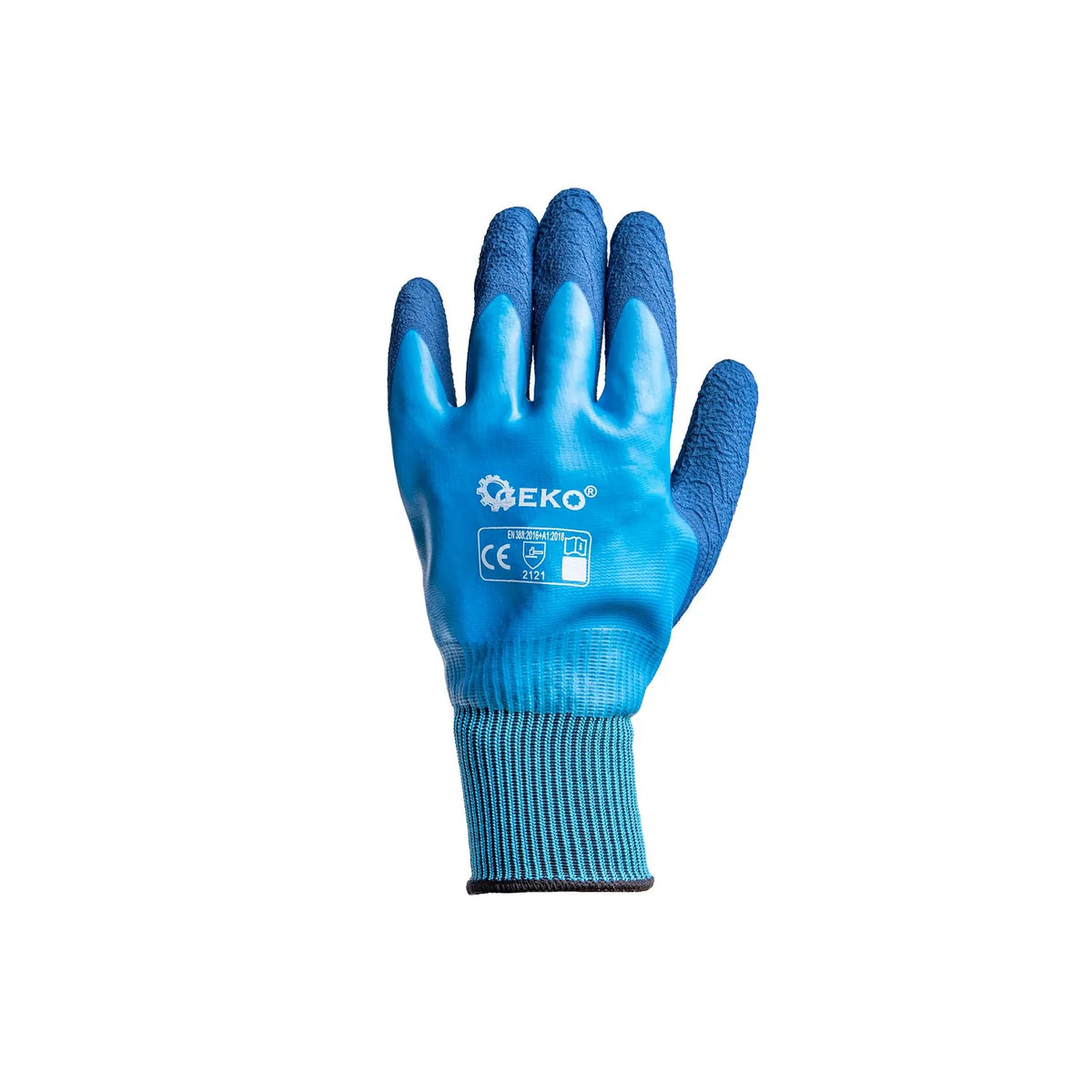 GEKO Waterdichte werkhandschoenen maat 8 polyester-latex blauw