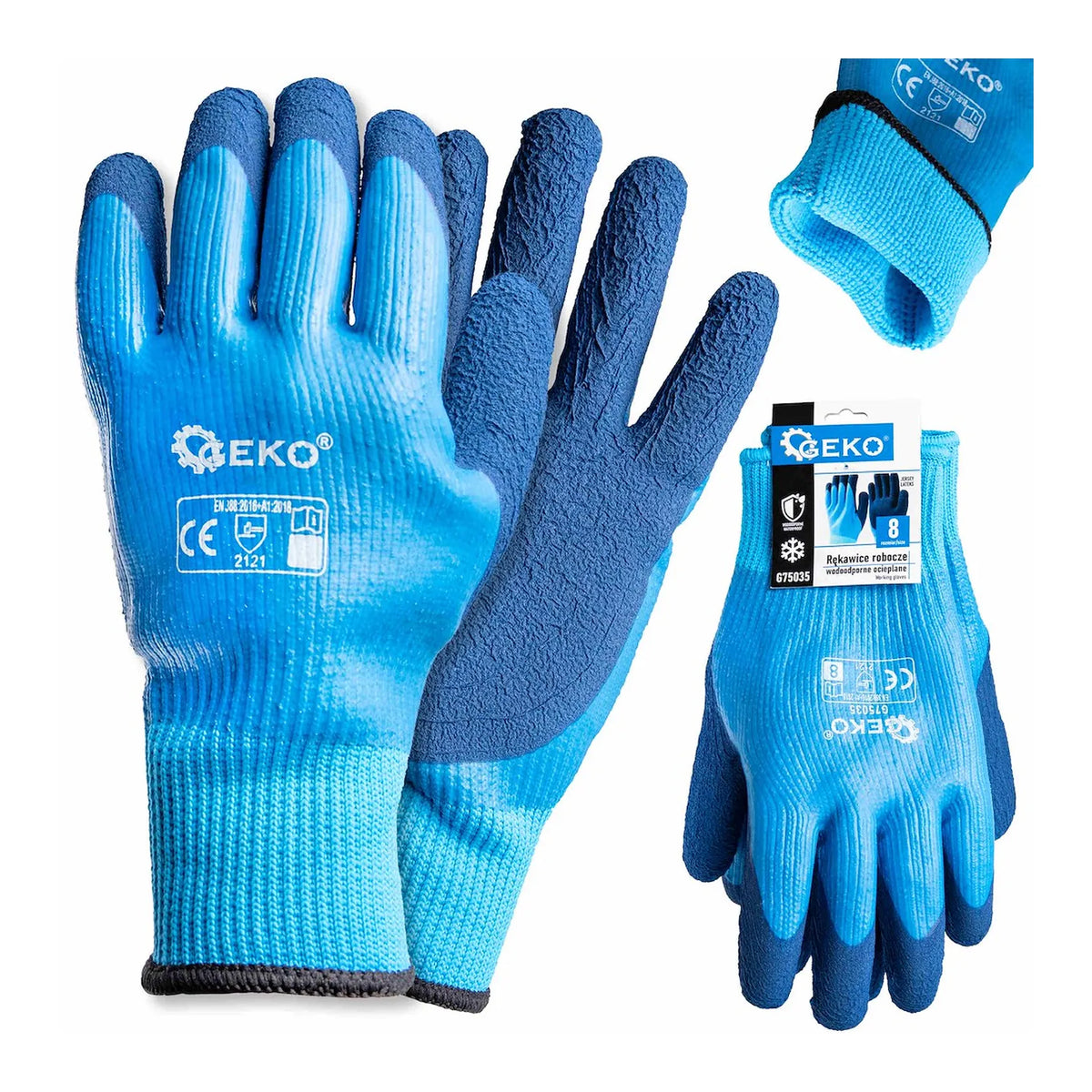 GEKO Waterdichte thermische werkhandschoenen maat 8 jersey-latex