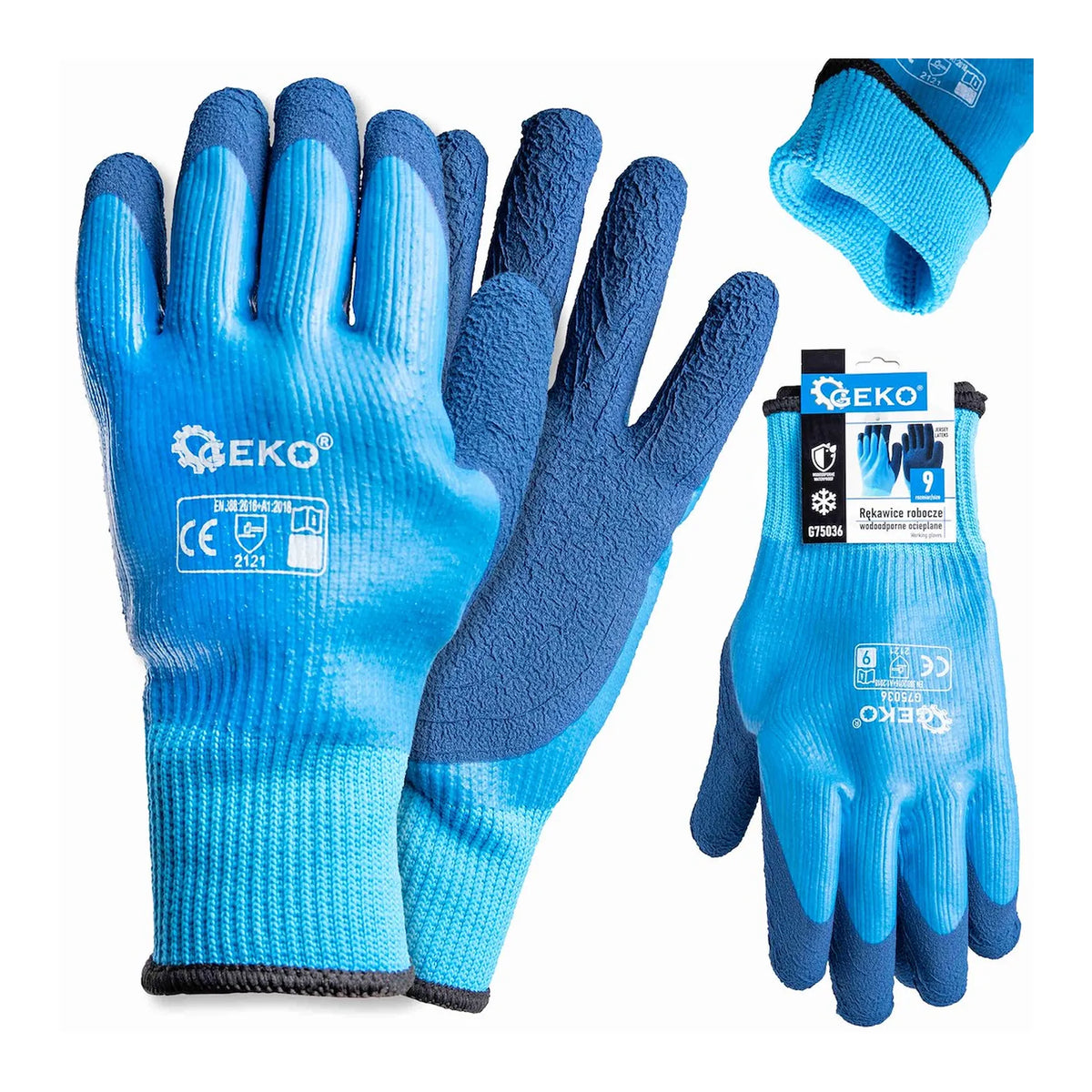 GEKO Waterdichte thermische werkhandschoenen maat 9 jersey-latex