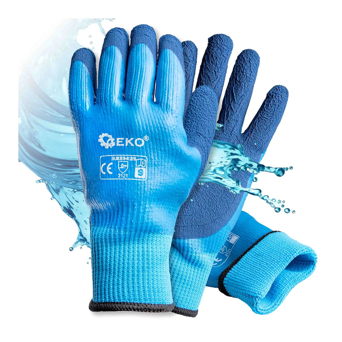 GEKO Waterdichte thermische werkhandschoenen maat 9 jersey-latex