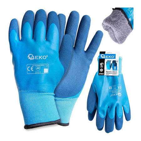 GEKO Waterdichte thermische winterhandschoenen maat 8 katoen met latex