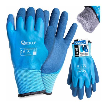 GEKO Waterdichte thermische winterhandschoenen maat 9 katoen met latex