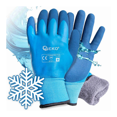 GEKO Waterdichte thermische winterhandschoenen maat 9 katoen met latex