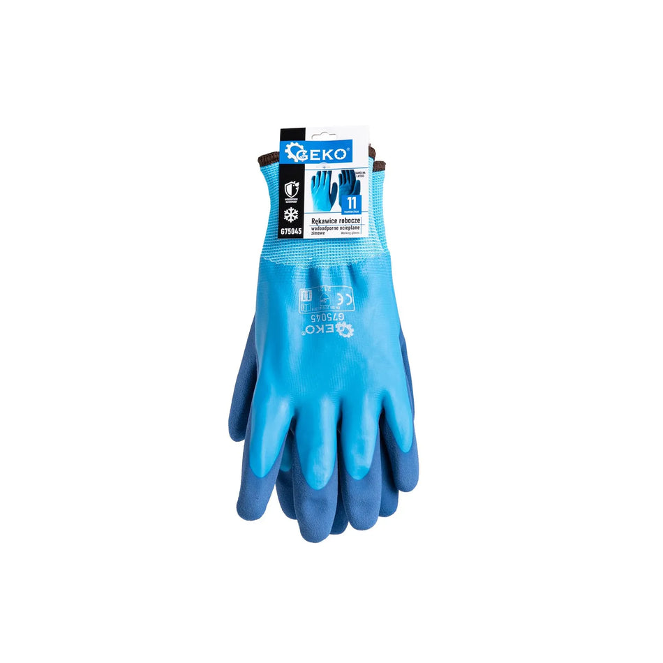 GEKO Waterdichte thermische winterwerkhandschoenen maat 11 katoen-latex