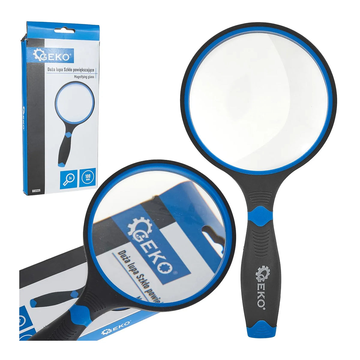 GEKO Loep met TPR-handvat 100 mm 3x vergroting