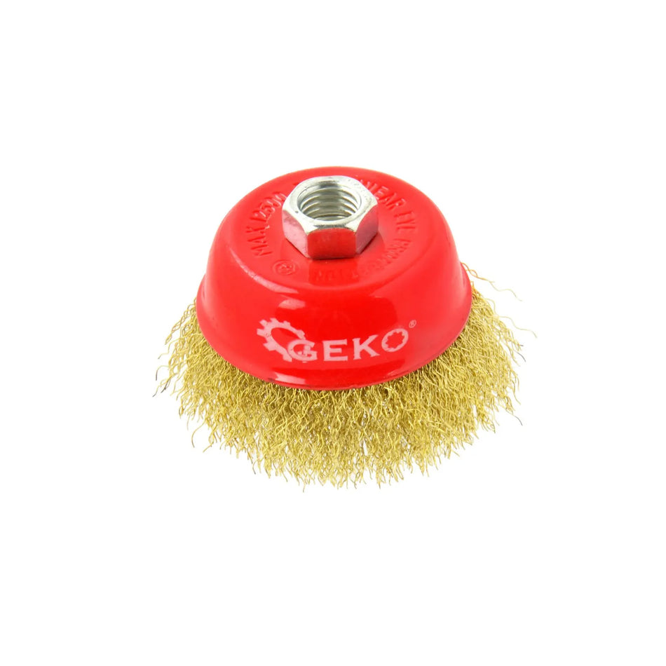 GEKO messing geslagen draad borstelkop 75mm M14