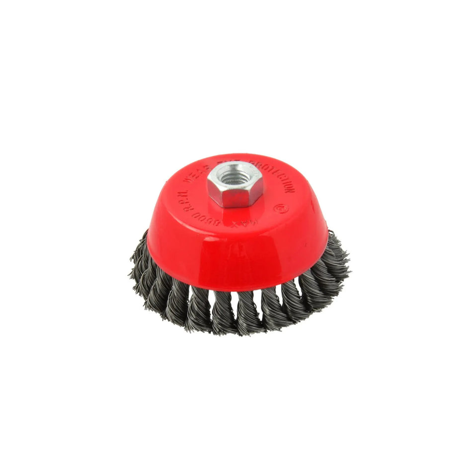 GEKO stalen gedraaide knoop borstelkop 75mm M14